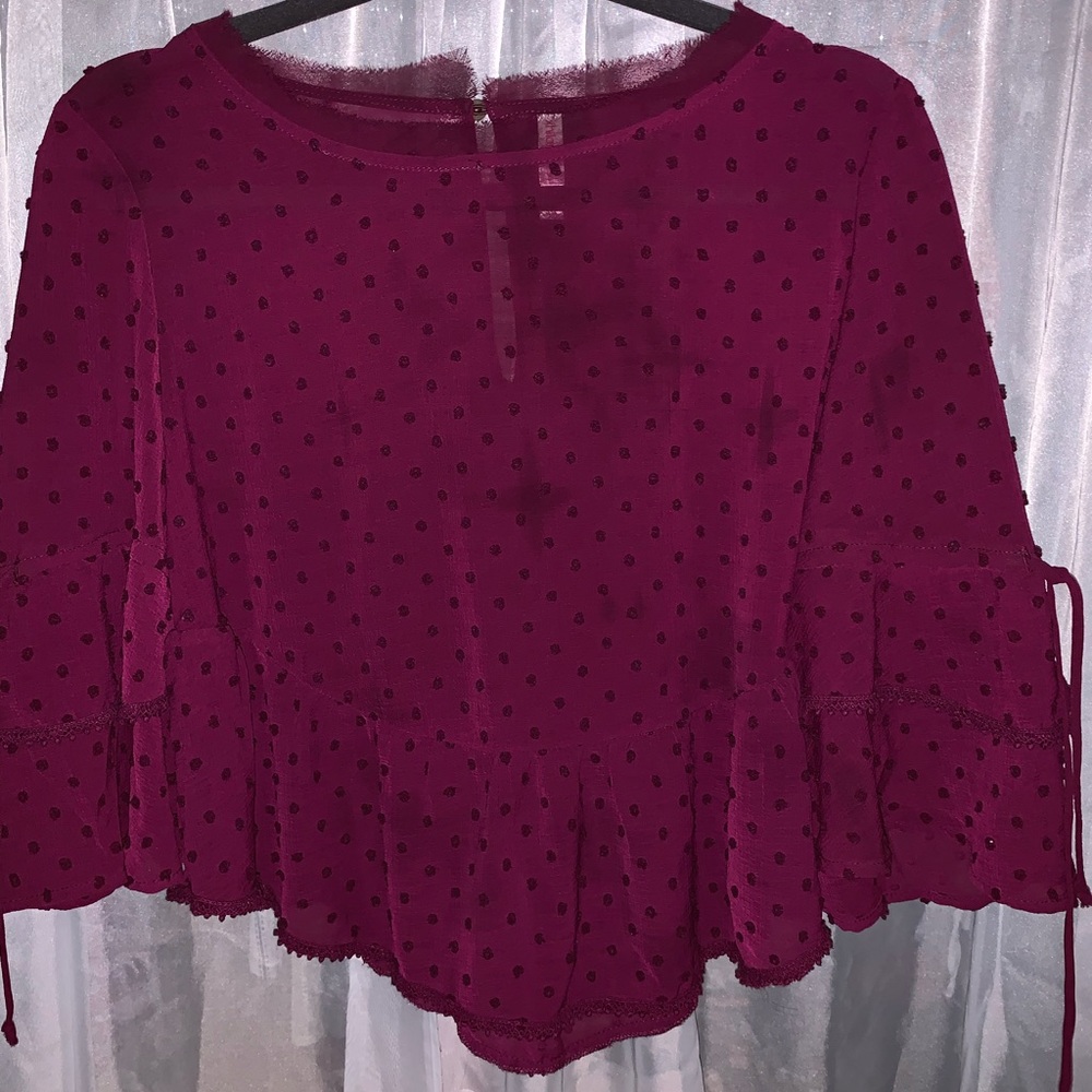 Super cute purple sheer crop top